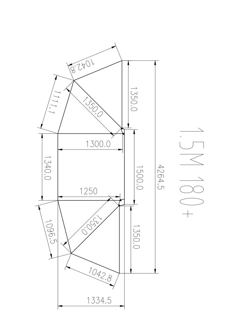 Platinum 1.5m Semi Automatic 180 Degree Awning (Fabric Uve95+%)