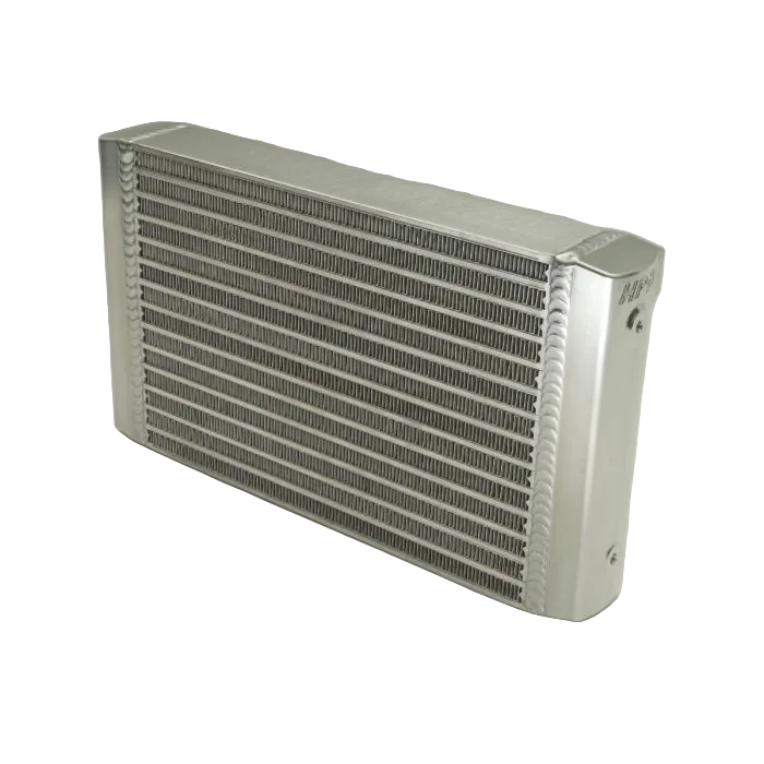 Metallic radiator on a gray background