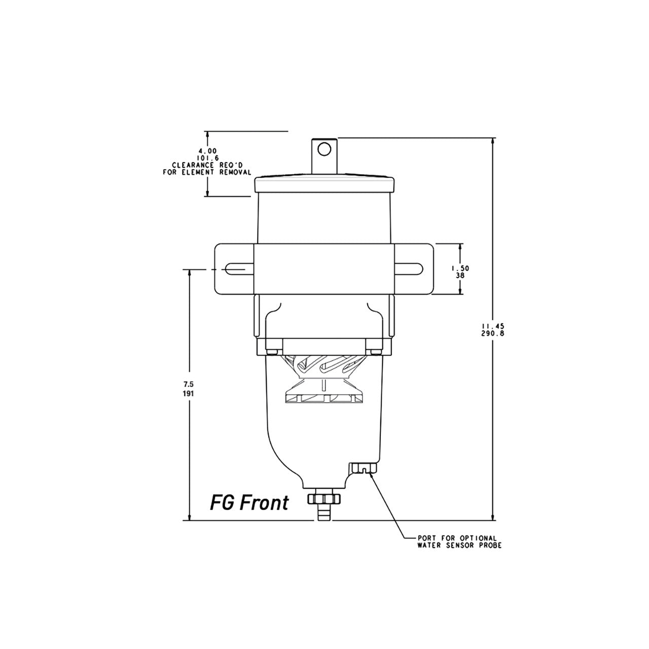 2 Micron Turbine Fuel Filter Water Separator with Clear Plastic Bowl - Racor Turbine Series (500FG2)
