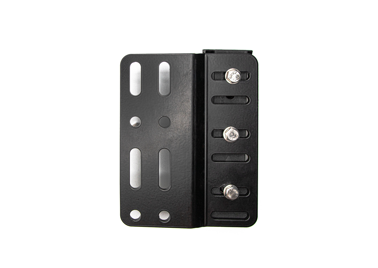 Black front adapter with screws on a white background, featuring Racks Brax logo.