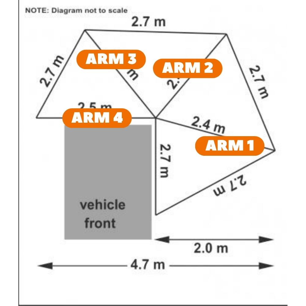 Replacement Arm – 2.1 awnings