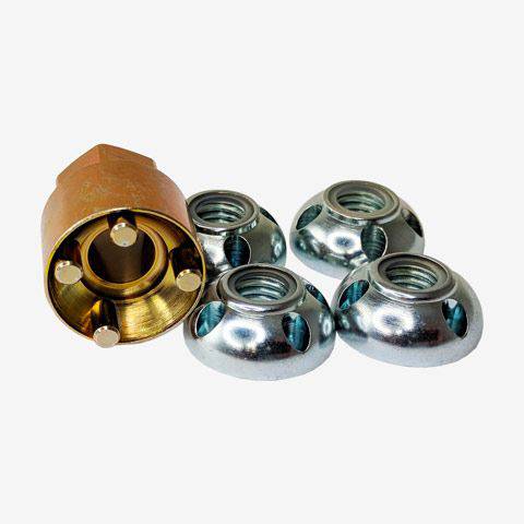 M10 Anti-Theft Security Nuts - Four Lock Nuts (10mm)