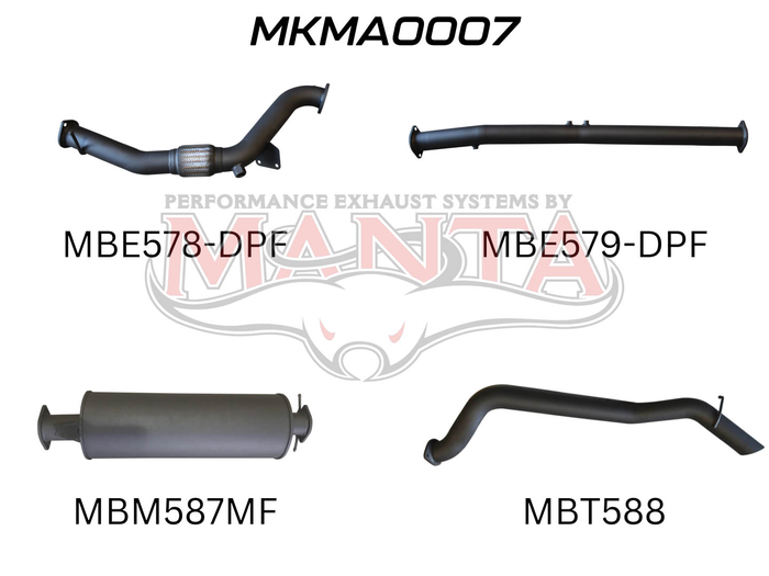 BT50  DPF 3.2L WITHOUT Cat, Muffler (MKMA0007)