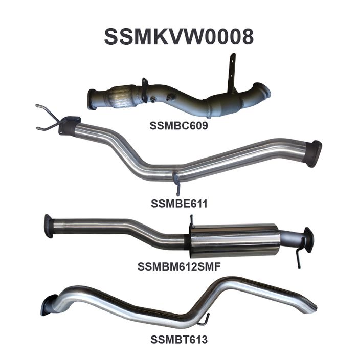 Amarok 2.0L 3in Later Model Tailpipe Exit Sports Muffler (SSMKVW0008)