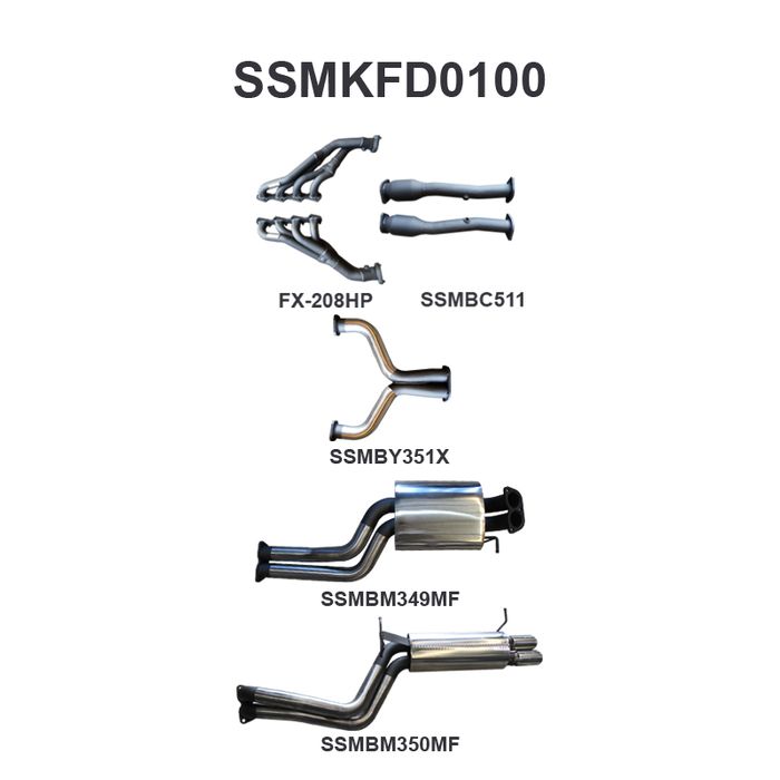 BA BF V8 4V Sedan 2.5in Dual With Extractors Muffler/Muffler (SSMKFD0100)