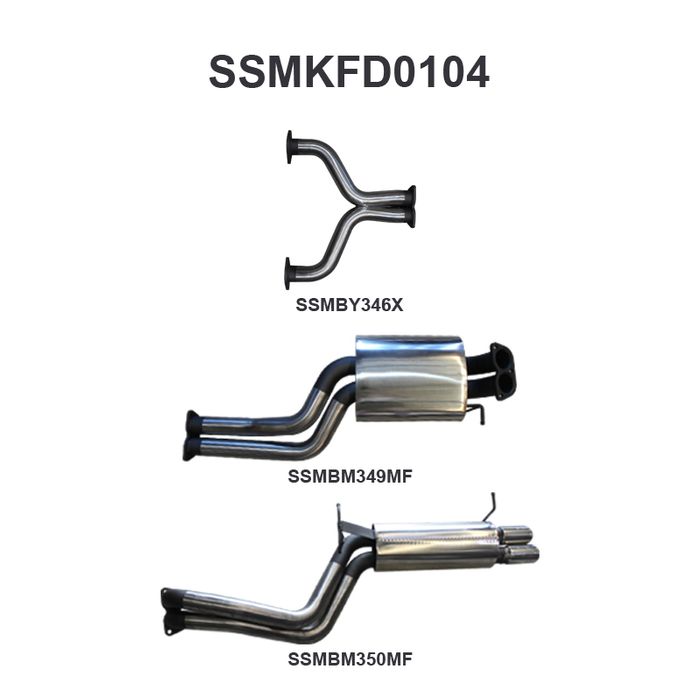 BA BF V8 Sedan 2.5in Dual CatBack Muffler/Muffler (SSMKFD0104)