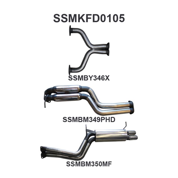 BA BF V8 Sedan 2.5in Dual CatBack Hotdog/Muffler (SSMKFD0105)