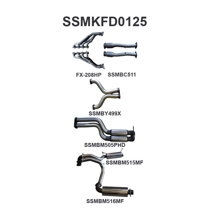 BF GT V8 4V Sedan 3in L & R With Extractors Hotdog/Muffler (SSMKFD0125)