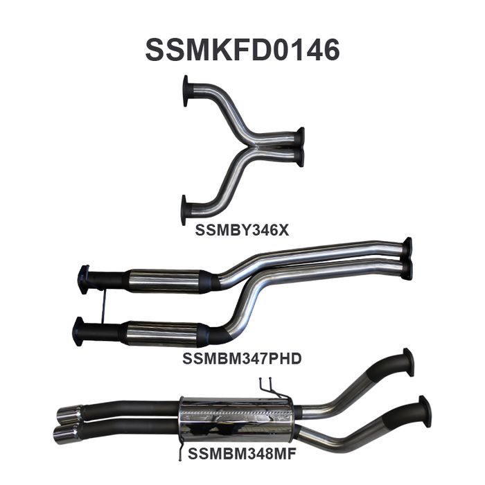 BA BF V8 Ute 2.5in Dual CatBack Hotdog/Muffler (SSMKFD0146)