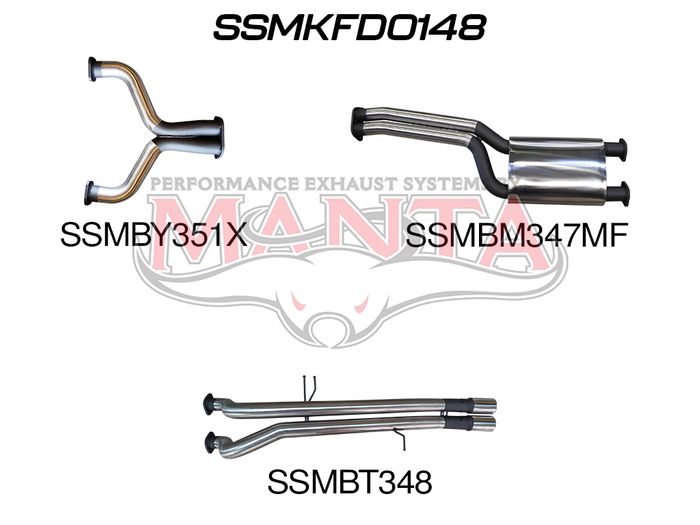 BA BF V8 Ute 2.5in Dual CatBack Muffler/Tailpipe (SSMKFD0148)