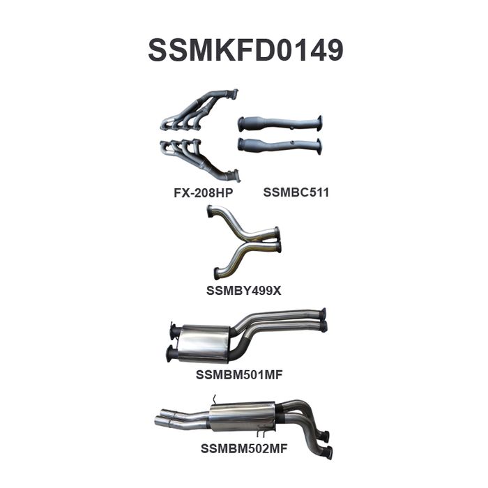 BA BF V8 4V Ute 3in Dual With Extractors Muffler/Muffler (SSMKFD0149)