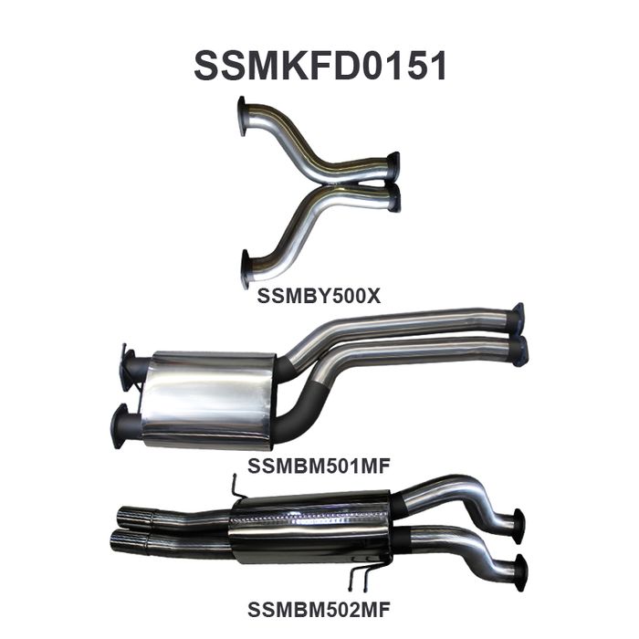 BA BF V8 Ute 3in Dual CatBack Muffler/Muffler (SSMKFD0151)