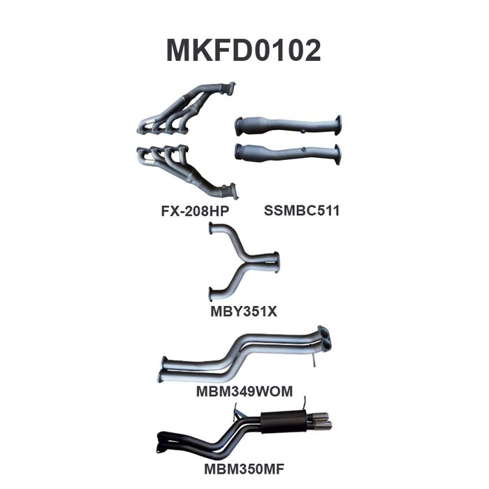 BA BF V8 4V Sedan 2.5in Dual With Extractors WOM/Muffler (MKFD0102)