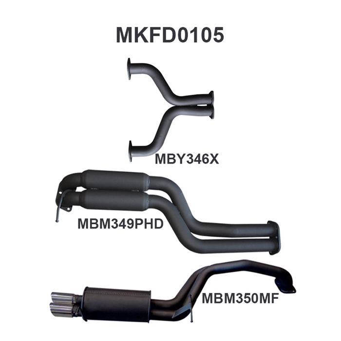 BA BF V8 Sedan 2.5in Dual CatBack Hotdog/Muffler (MKFD0105)