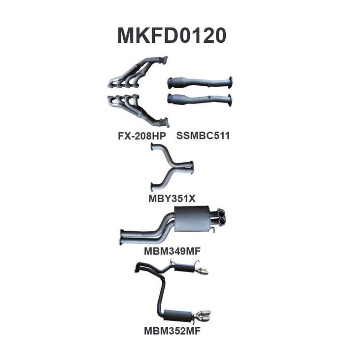 BF GT V8 4V Sedan 2.5in L & R With Extractors Muffler/Muffler (MKFD0120)