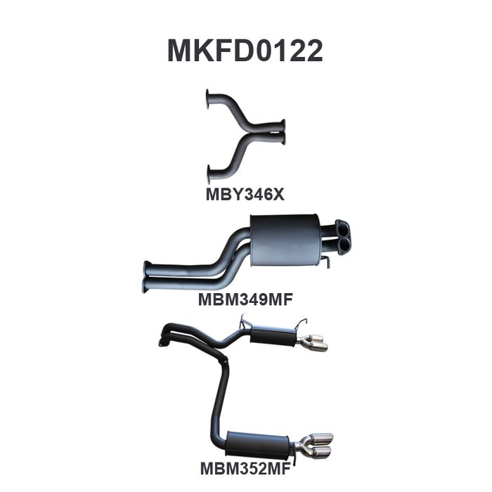 BF GT V8 Sedan 2.5in L & R CatBack Muffler/Muffler (MKFD0122)