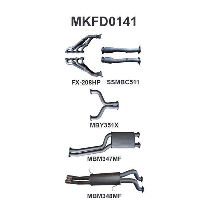 BA BF V8 4V Ute 2.5in Dual With Extractors Muffler/Muffler (MKFD0141)