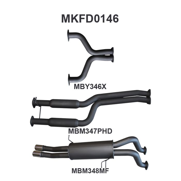 BA BF V8 Ute 2.5in Dual CatBack Hotdog/Muffler (MKFD0146)