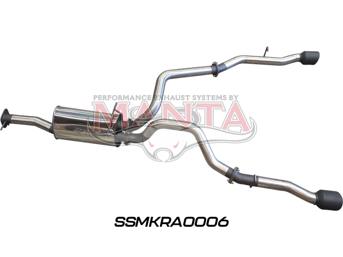 DT RAM1500 5.7L V8 3in Single into Twin, Factory Cat Back Exhaust, with 5in Black tips