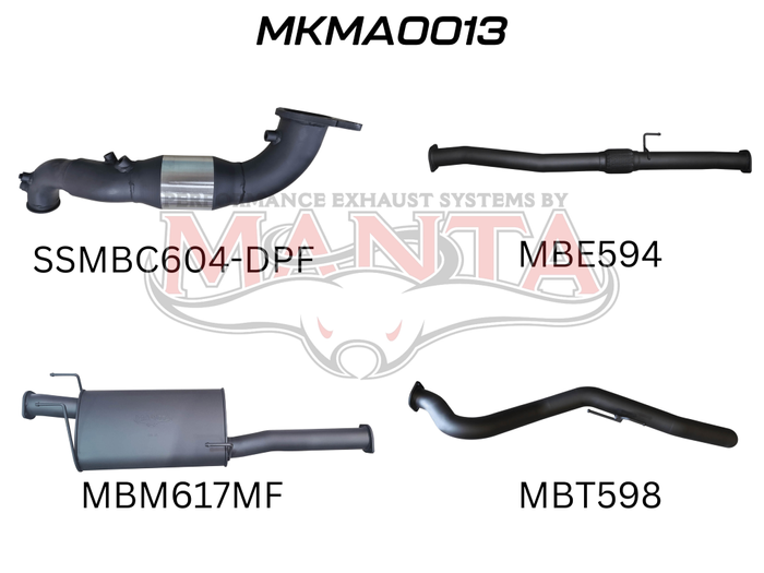 BT50 2020 ON 3.0L TURBO BACK WITH CAT & MUFFLER (MKMA0013)