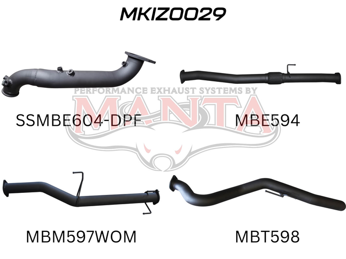 DMAX 2017 ON 3.0L TURBO BACK WITHOUT CAT & WITHOUT MUFFLER