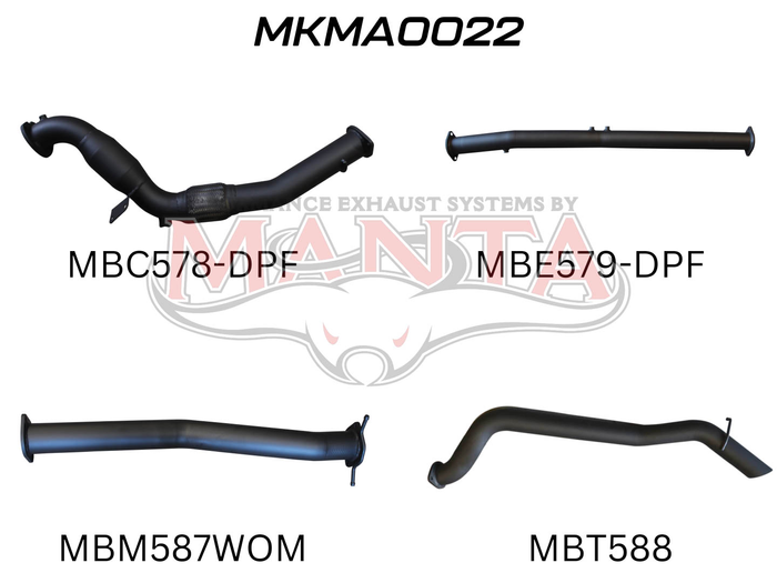 BT50 DPF 3.2L WITH CAT & WITHOUT MUFFLER (MKMA0022)