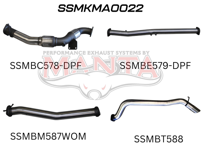 BT50 DPF 3.2L WITH CAT & WITHOUT MUFFLER (SSMKMA0022)