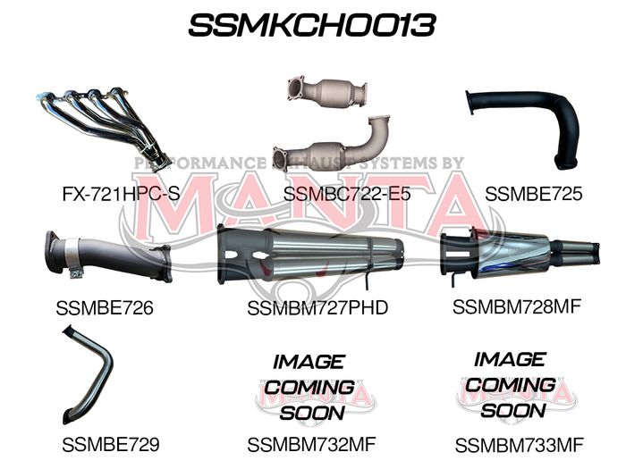 Chevrolet Silverado 1500 ZR2 6.2L V8 Full Exhaust With HPC Coated Extractors, Cats Twin 3in Cat Back (SSMKCH0013)