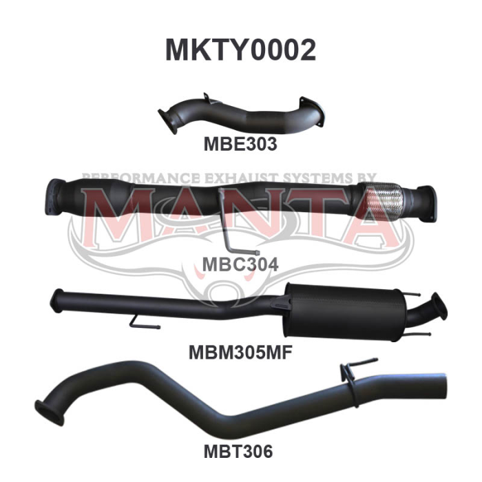 Hilux KUN26R 3.0L D4D 3in Muffler With Cat