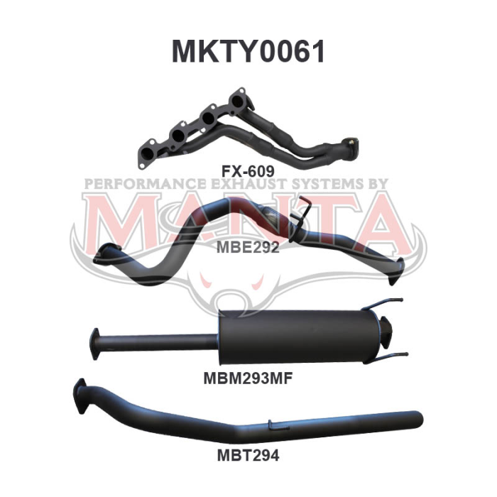 Hilux LN147 LN167 LN172 5L 3.0L Diesel Extractors & 2.5in Exhaust System