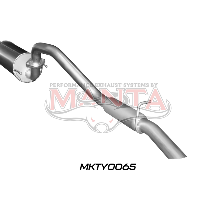 Toyota Hilux 150 4.0L V6 2.5in Cat Back Exhaust System, centre muffler, rear hotdog