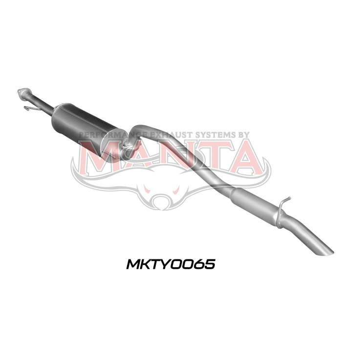 Toyota Hilux 150 4.0L V6 2.5in Cat Back Exhaust System, centre muffler, rear hotdog