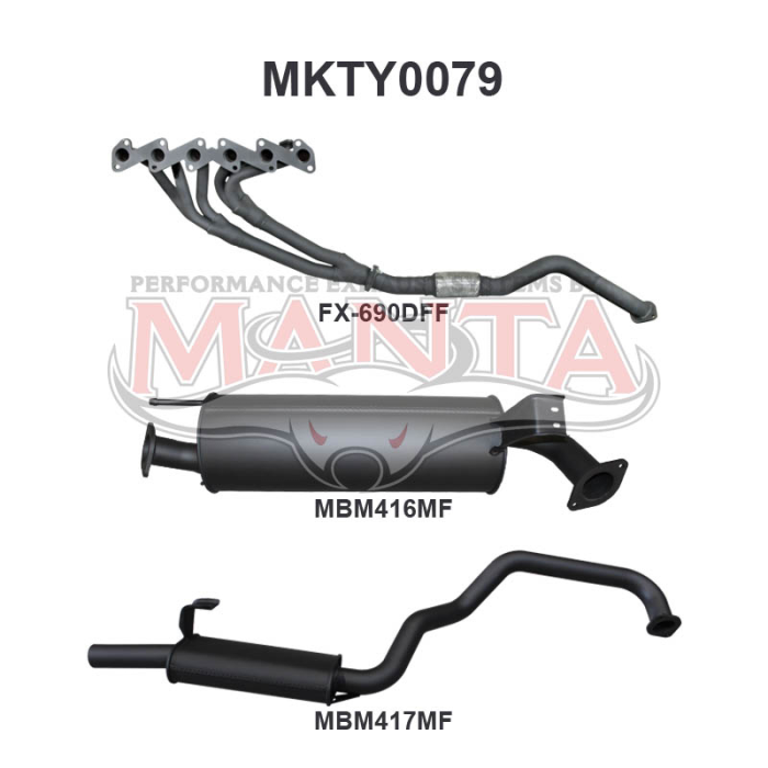 HZJ105 4.2L Extractors & 2.5in Muffler/Muffler