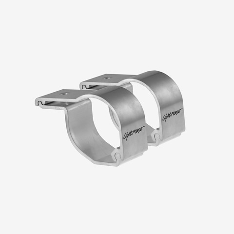 Pair Of Lightforce Bar Clamps (Polished) To Suit 56mm And 65mm Diameter Bars
