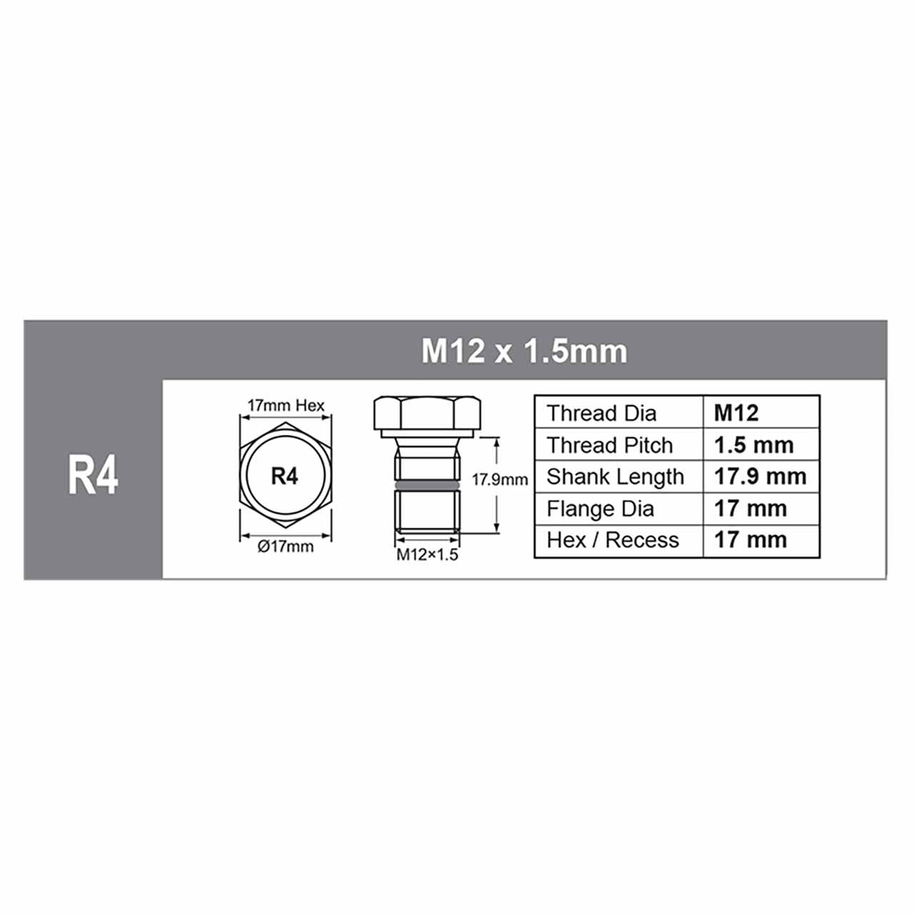R4BP1 Oil Sump Plug (M12 x 1.5mm) SMART-O