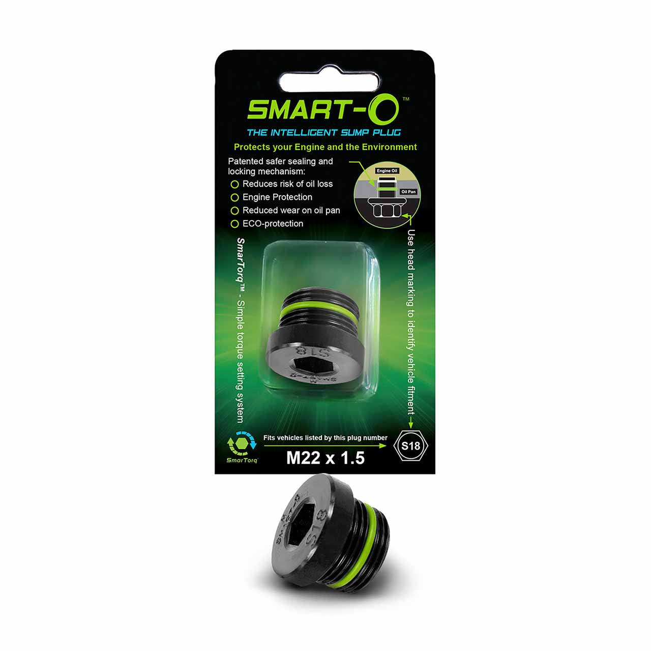 S18BP1 Oil Sump Plug (M22 x 1.5mm) SMART-O