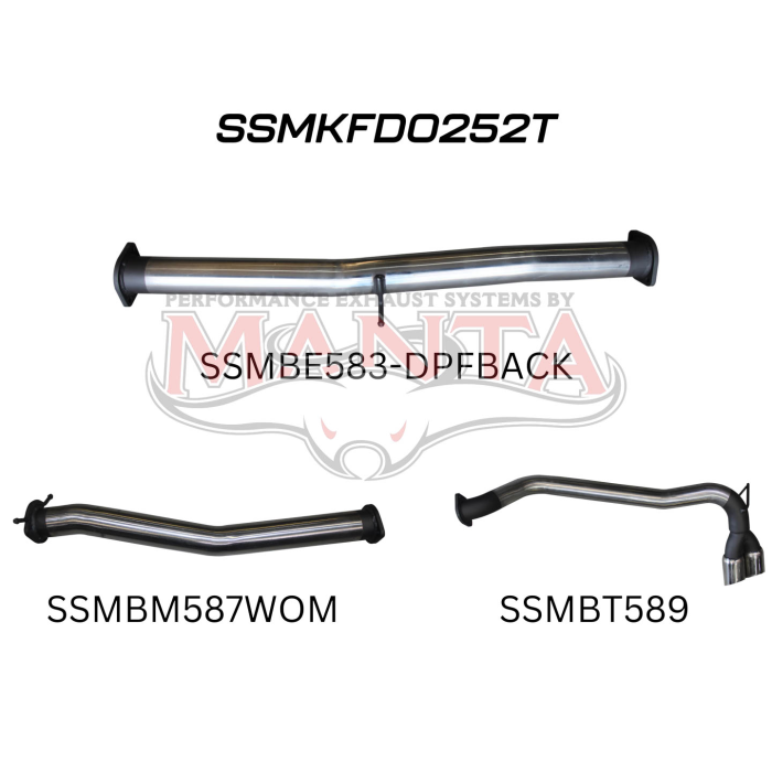 Ford PX2 Ranger 3in DPF Back Twin Tip Side Exit