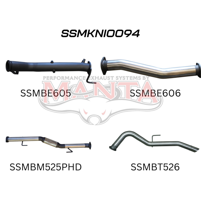 NP300 Navara 3in Turbo Back Exhaust System Without Cat, Hotdog