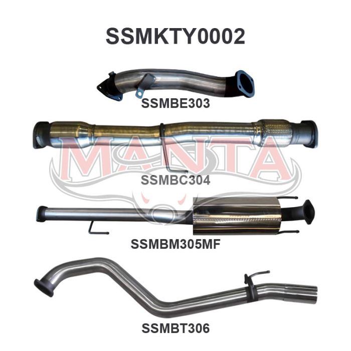 Hilux KUN26R 3.0L D4D 3in Muffler With Cat