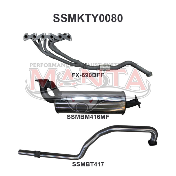 HZJ105 4.2L Extractors & 2.5in Muffler/Tailpipe