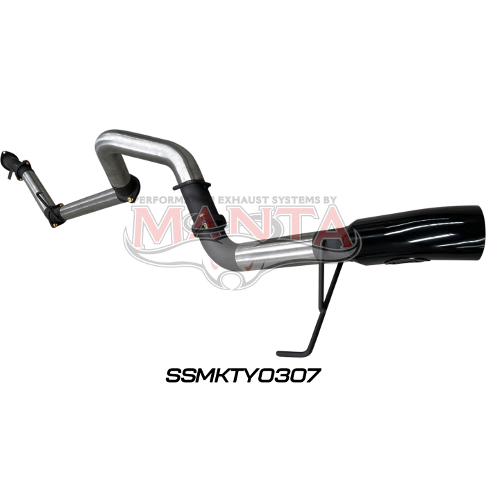 TOYOTA LANDCRUISER 300 SERIES V6 3IN DPF BACK WITHOUT MUFFLERS, BLACK 4IN TIP